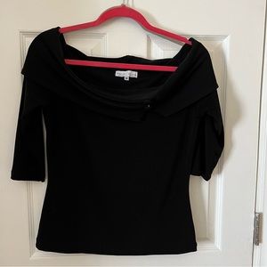 White House Black Market Black Off the Shoulder Top Size Medium